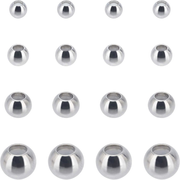 Cirka 40 st 4/5/6/7 mm Distans Stoppkulor med Gummiring Inuti Rondelle Glidkulor Rostfritt Stål Lösa Kulor Metall Distanser för DIY Smyckestillverkning S