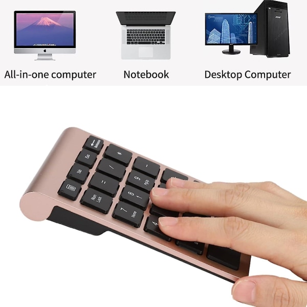 Bærbar Numerisk Tastatur Trådløs 2.4g Nummertastatur Med USB-mottaker, 22 Tasters Mini Numerisk Tastatur For Laptop Flerfarget Valgfritt black