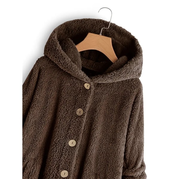 Varm jacka med thermal för kvinnor, casual ytterkläder för höst och vinter, damkläder Coffee S
