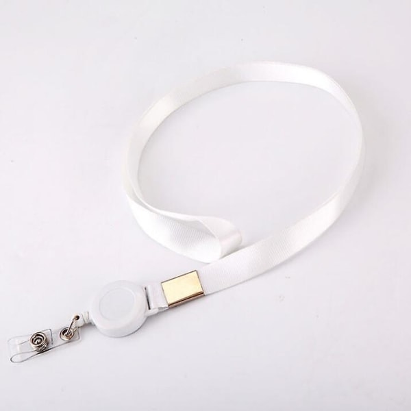 Rulle-lanyard halsrem til badgeholder - kontorartikler White