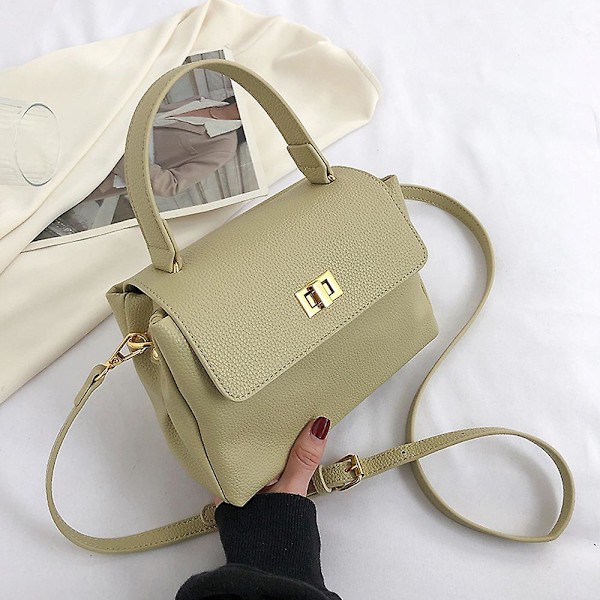 Retro Klassinen Kukkaro Clutch Laukku Pu Käsilaukku Piilotetulla Soljella Sopii Naisille. green