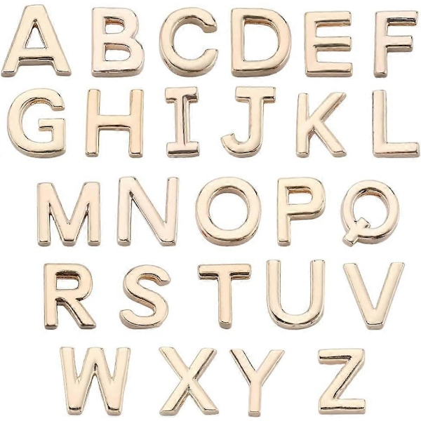 1 Æske 26 stk. Ægte 18K Guldbelagte Spacer Perler Bogstav Charms Perler Store Alfabet A-Z Messing Store Bogstaver Metal Ord Perler til Smykkefremstilling Perle Som