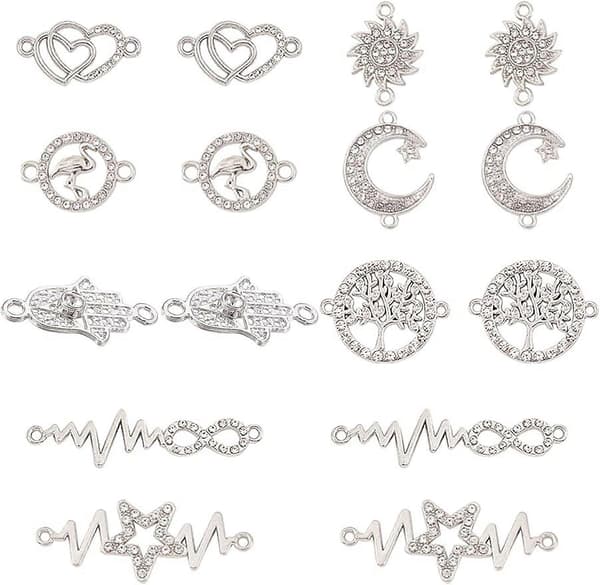 32 stk. Rhinestone Forbindelsesled Charms Links Charm