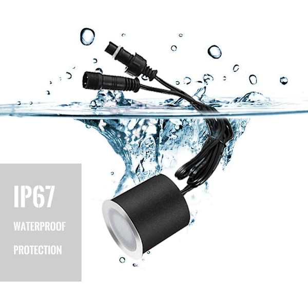 16 Pakke 12v Led Innfelte Gulvspotter Ip67-0.6w 4000k, Diameter:32mm, hvit