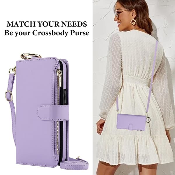 Crossbody Plånbok Läderfodral För iPhone 11 Pro Max / 11 Pro / iPhone 11 Purple For iPhone 11 Pro Max