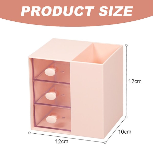 Kynäteline, pöytätarvikkeiden säilytys, kynäpurkki toimistoon, kouluun, 12*12*10cm Pink