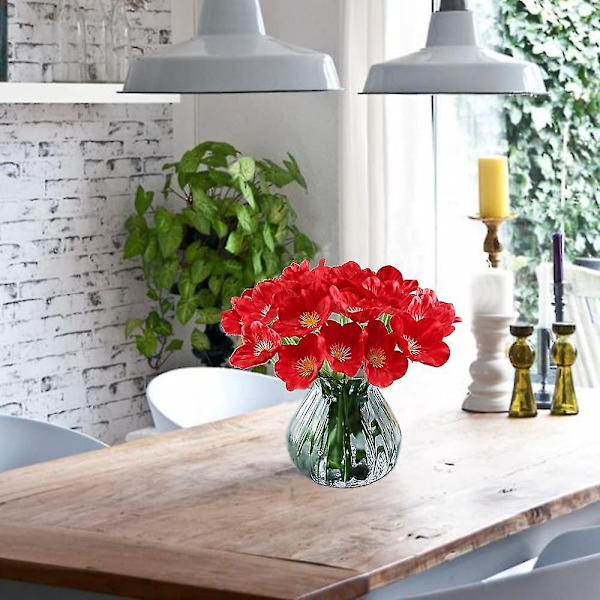 20 stj konstgjorda vallmo röda blombukett falska vallmo juldekoration för hem bröllop bord butik