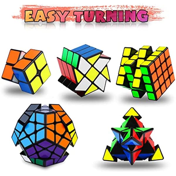 Speed Cube Sæt Puzzle Cube Magic Cube 2x2 4x4 Pyraminx Pyramide Megaminx Fenghuolun Puzzle Cube Legetøjsgave til Børn Voksne Pakke med 5