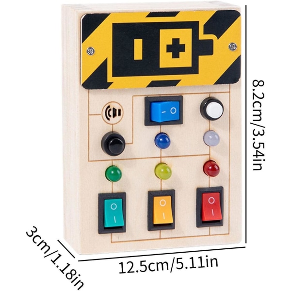 2 st sensoriska träleksaker, pedagogiska tavlor för småbarn, pedagogisk inlärningsleksak med LED-ljusbrytare, LED-ljusleksak för småbarn 2 X 1