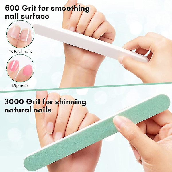 10 st Nail Buffer Block och Shine Kit för naturliga naglar, nagelfil nagelslipningsbufferblock