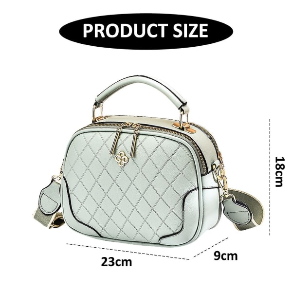 Ny enkel rutig dam liten fyrkantig väska konstläder handväska axelväska crossbody väska green