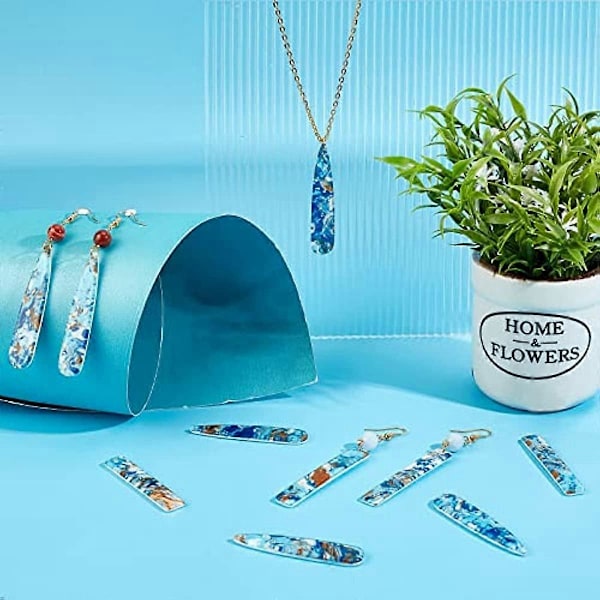 1 Ask 20 st 2 Stilar Cellulosaacetat Berlocker Resin Rektangel Tåre Form Stora Hängsmycken för DIY Smyckestillverkning Berlocker Örhängen Halsband Armband Nyckelring