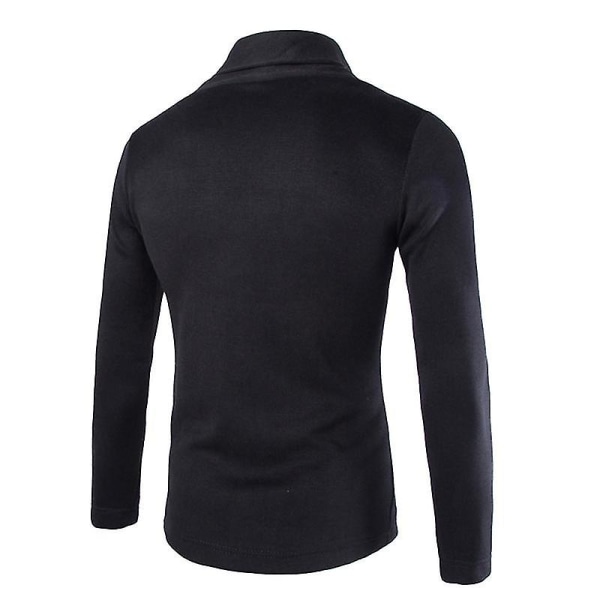 Herre Ensfarvet Blazer Cardigan Langærmet Casual Slim Fit Sweater Jakke Strikket Frakke XL B