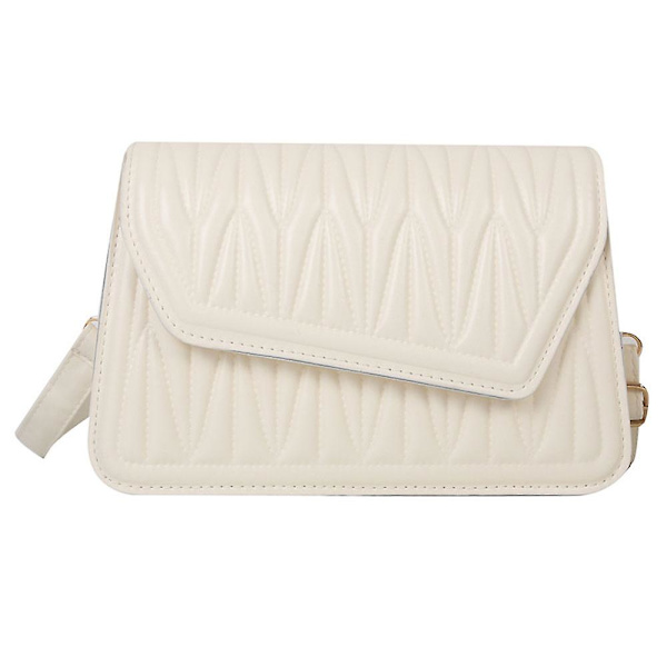 Ny axelväska i konstläder enfärgad dejting nisch mode messenger väska white