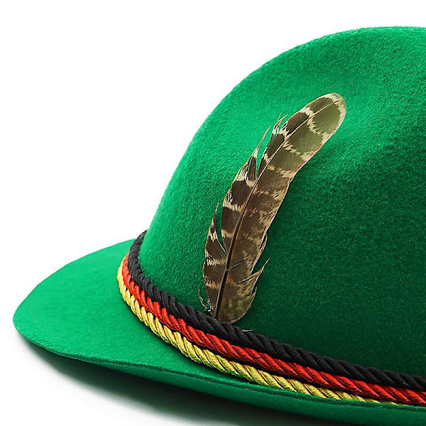 Saksalainen Alppityylinen Oktoberfest Baijerilainen Pukuhattu Höyhenellä Green