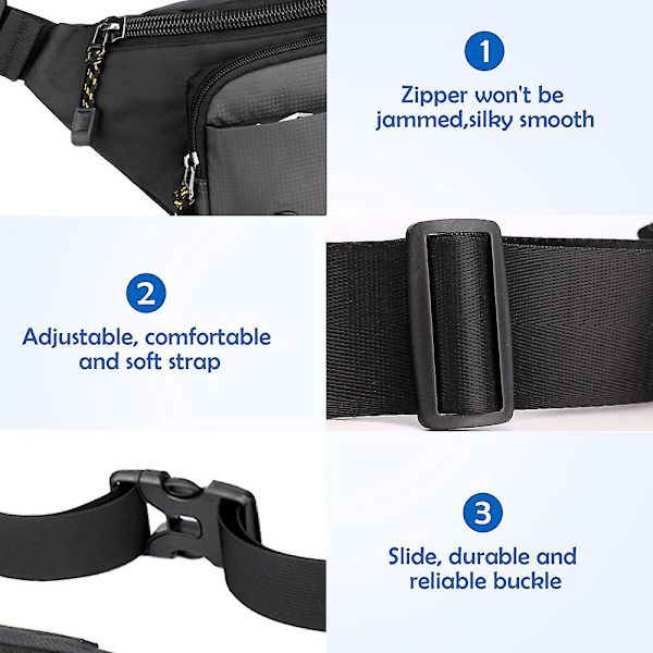Uusi monikäyttöinen ulkoilulaukku rento miesten rintalaukku muoti crossbody-laukku grey
