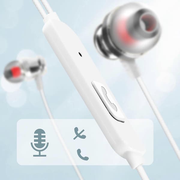 Kablet USB-C In-Ear Hodetelefoner med LinQ Hvit Mikrofon og Knapp White