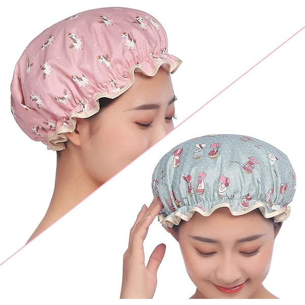 Duschmössa, 2-pack Acsergery presenter vattentät dubbelskikts badmössa elastisk