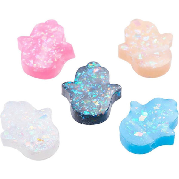 30 st Resin Hamsa Hand Pärlor 14123mm Hamsa Charm Plastpärlor med 1mm Hål