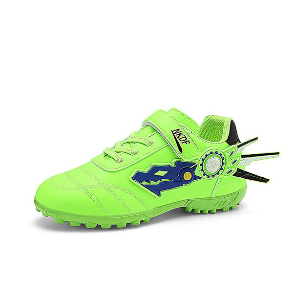 Pojkar Flickor Fotbollsskor Halkfria Fotbollsskor Dobbar Gräs Fotbollssneakers  y210 Green EU 34