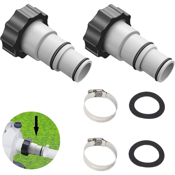 Slangadapter A för pool, 38 mm och 32 mm diameter, slangadapter A för pool för pumpkopplingar (2 st)