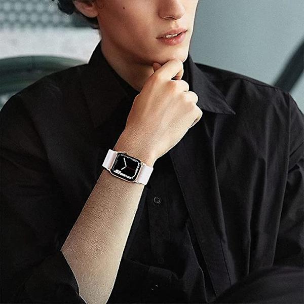 Stretchig klockarmband Kompatibel med Apple Watch Band 45mm 44mm 42mm Bekvämt Justerbart Sportband För Iwatch Serie 7 6 5 4 Se 3 2 1 Kvinnor Män AA009 42mm 44mm 45mm