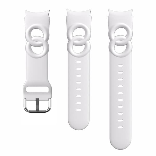 20 mm Quick Release silikone urrem til Samsung Galaxy Watch 5 40 mm/44 mm /5 Pro 45 mm White