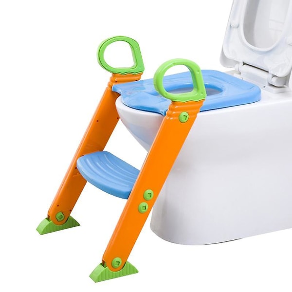 Potträning Toalettstol Med Stege - Bärbar Toalettstol För Barn 2-i-1 orange