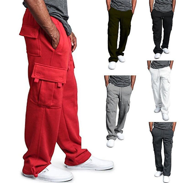 Miesten Muoti Urheiluhousut Kiristysnyörillä Plus Koko S-4xl Red M