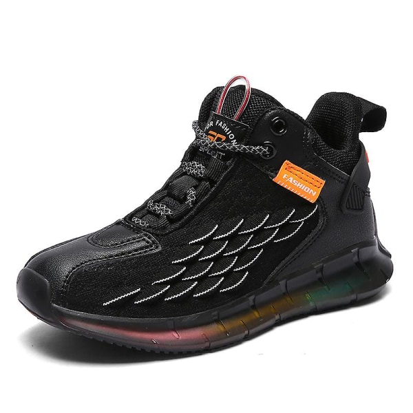 Børnesneakers Skridsikre Letvægts Sports Løbesko Fr18501 Black EU 34