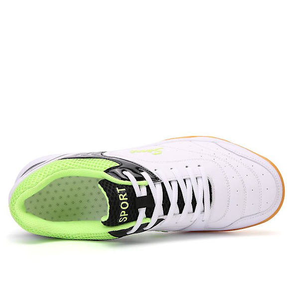 Lätta sneakers för män och kvinnor, lämpliga för inomhusbanor, badminton, 3D7059 WhiteGreen EU 41