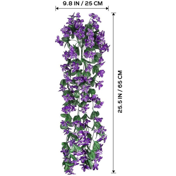 Riippuva keinotekoinen kukkakimppu, Wisteria riippuvat keinotekoiset kukat hääkoristeeksi (tummanvioletti)