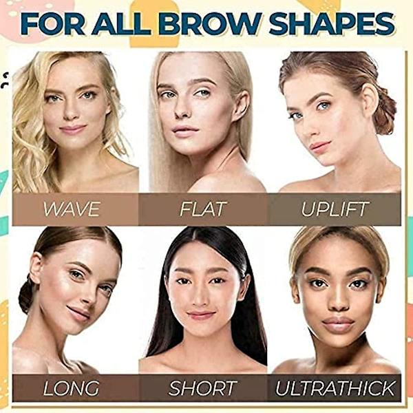 Brow Stamp Vandtæt One Step Øjenbrynsstempel Formningssæt Genanvendeligt Stylingværktøj Øjenbrynsformningssæt Til Pleje Og Tegning Af Bryn (sort) Black