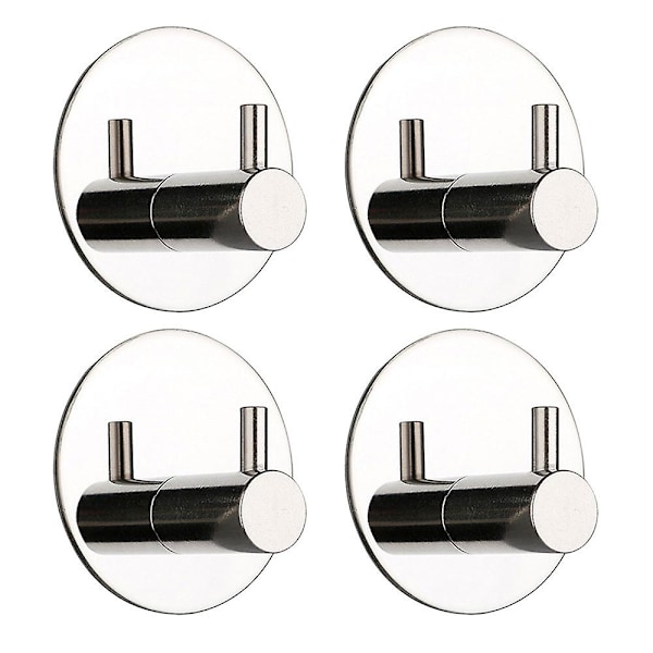 4 st badrum, kök, spikfri metall, sömlös krok, vägg, kläder, hattar, krok, självhäftande krok style2