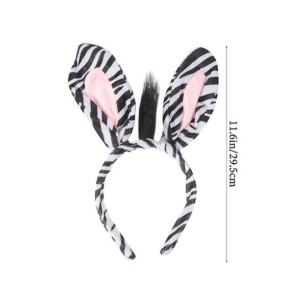 Barnkläder Djungel Kostym Djur Fest Kostym Zebra Klänning Kit Djur Öron Pannband 29.5X27cm