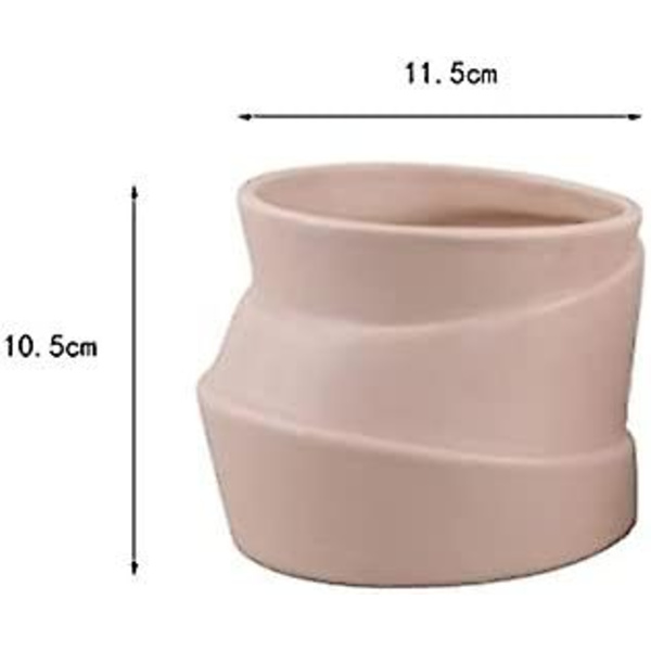 Sæt med 2 keramiske urtepotter - Irregulær form - Kreativ - Til små planter, kaktusser (a + B) style 2