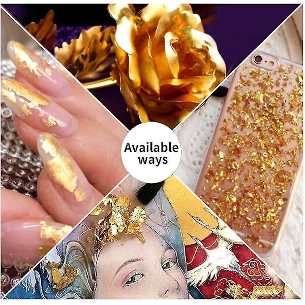 6 Galler Färgglada Nagelkonst Folier Glittrar Aluminiumflingor Nagelkonst Tillbehör Oregelbundna Guld Silver Koppar Nagelfolie För Gel Polish Nagel Dekorationer B