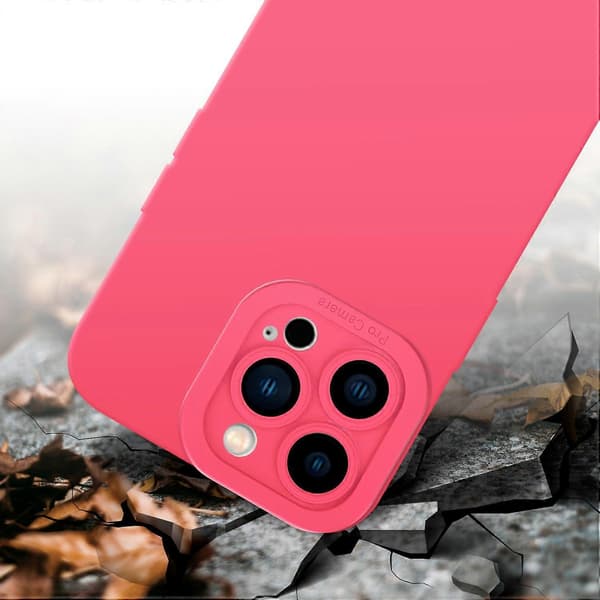 iPhone 14 PRO Skal TPU Skyddsfodral - Matt med Kameraskydd FLUID RED
