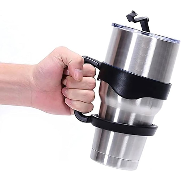 Tumbler-kupin kahva, Double Circle -lumimiesnäyttö, mukiteline automukiin, lumimieskupin tumblerit (musta)