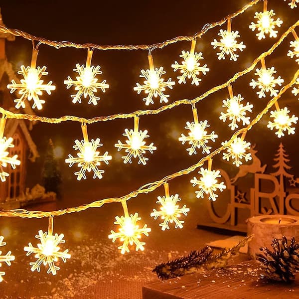 Julelys Julefe lys Varm Hvid 6m 40led, Lys Kæde Til Udendørs Og Indendørs