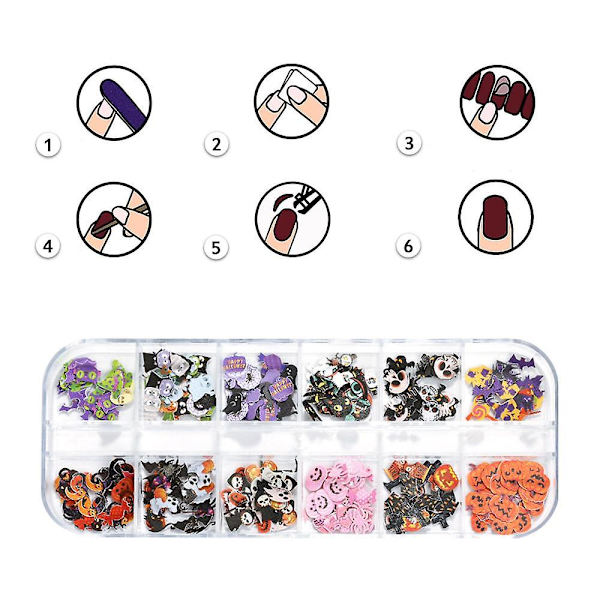 Halloween Sequin för kvinnors nageldekoration Halloween nageldesignhantverk style 2