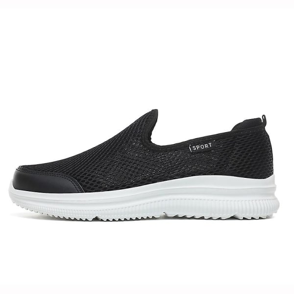 Herr Sneakers Lätta Promenader Andas Sommar Bekväma Casual Skor 209 BlackWhite EU 42