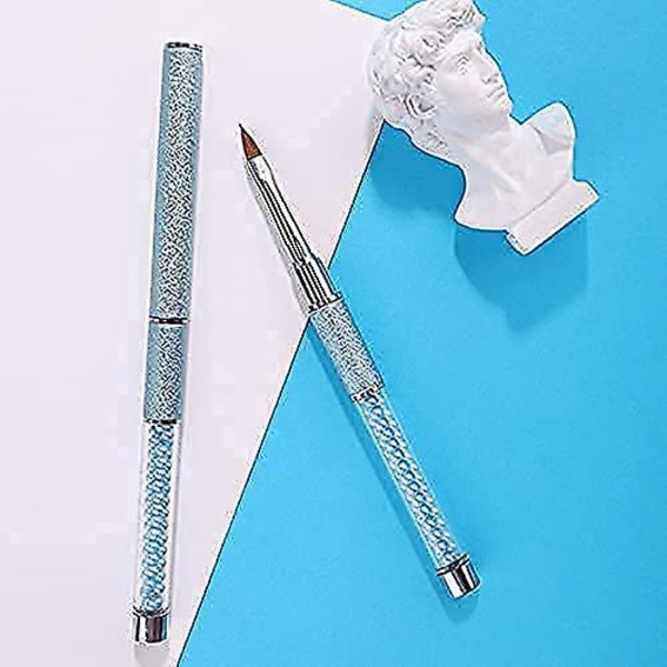 Akryl nagelkonst borstar set med lock, 10 st Kolinsky Sable hår akryl strass handtag nagelkonst pennor, nagelkonst tips builder borste, nagellack borste