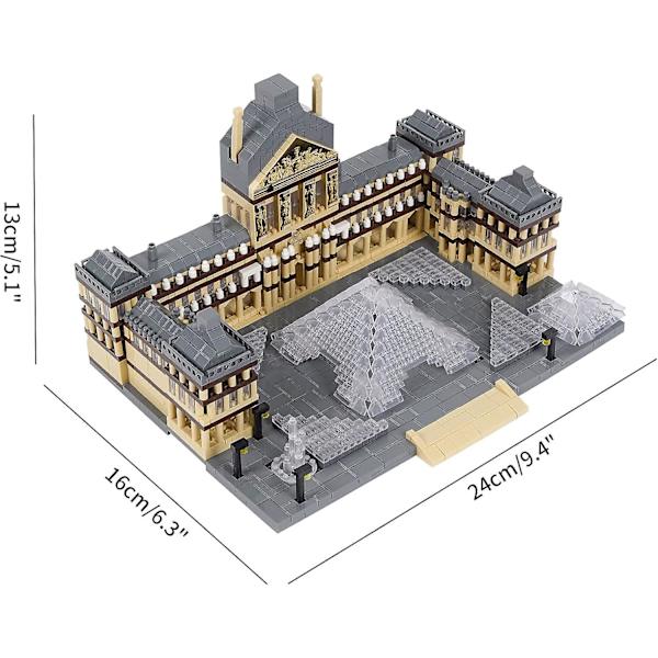 Louvre Byggesæt, Verdensberømt Arkitektur Model Legetøj, Mini Klodser Sæt Til Elskere, Gave Til Voksne Og Børn 3377 Dele