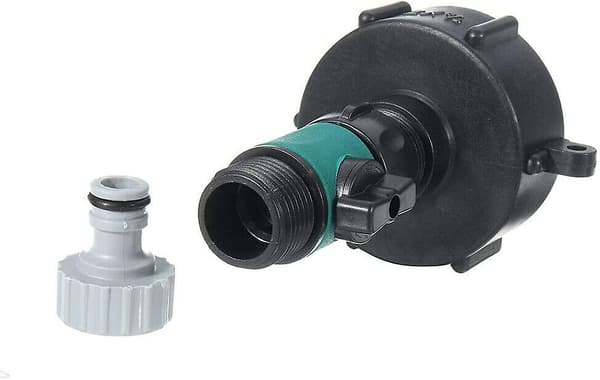2-pack IBC-vattenslangadapter, IBC-vattentankanslutning S60x6 med kran