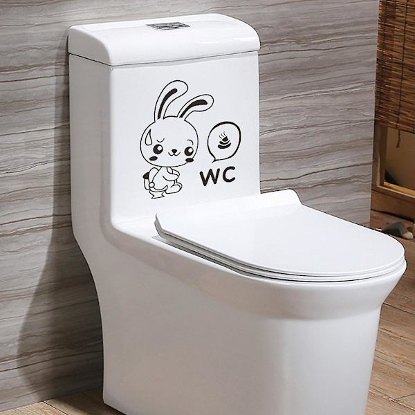 Sarjakuva Pupujussi WC-tarrat Hauskat WC-seinätarrat Sarjakuva Eläin Kylpyhuoneen Koristeluun