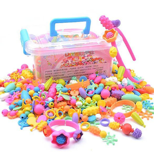 Pärlor för flickleksaker, gör-det-själv-armband, halsband, hårband och ringar 300 beads