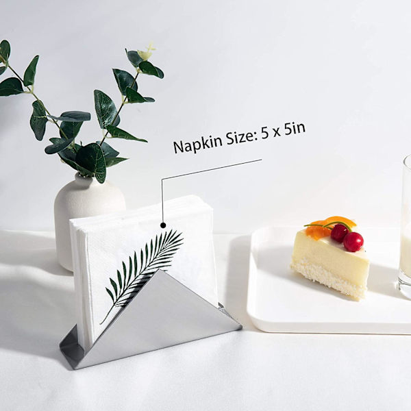 Cocktail Serviet Holder Rustfrit Stål Fritstående Drikkevare Serviet Dispenser Til Køkken, Restaurant, Bordplade