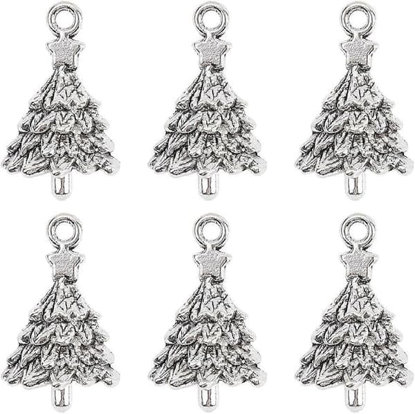 60 st julgransberlocker Julgransberlocker i bulk Vinter 3D Jultemaberlocker TibetStyle Legering