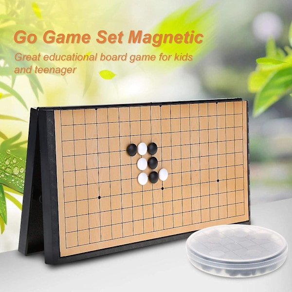 Go-speluppsättning Go-spelbräde Weiqi-uppsättning Bärbara hopfällbara Go-brädor och stenar Brädspel med magnetiska plaststenar